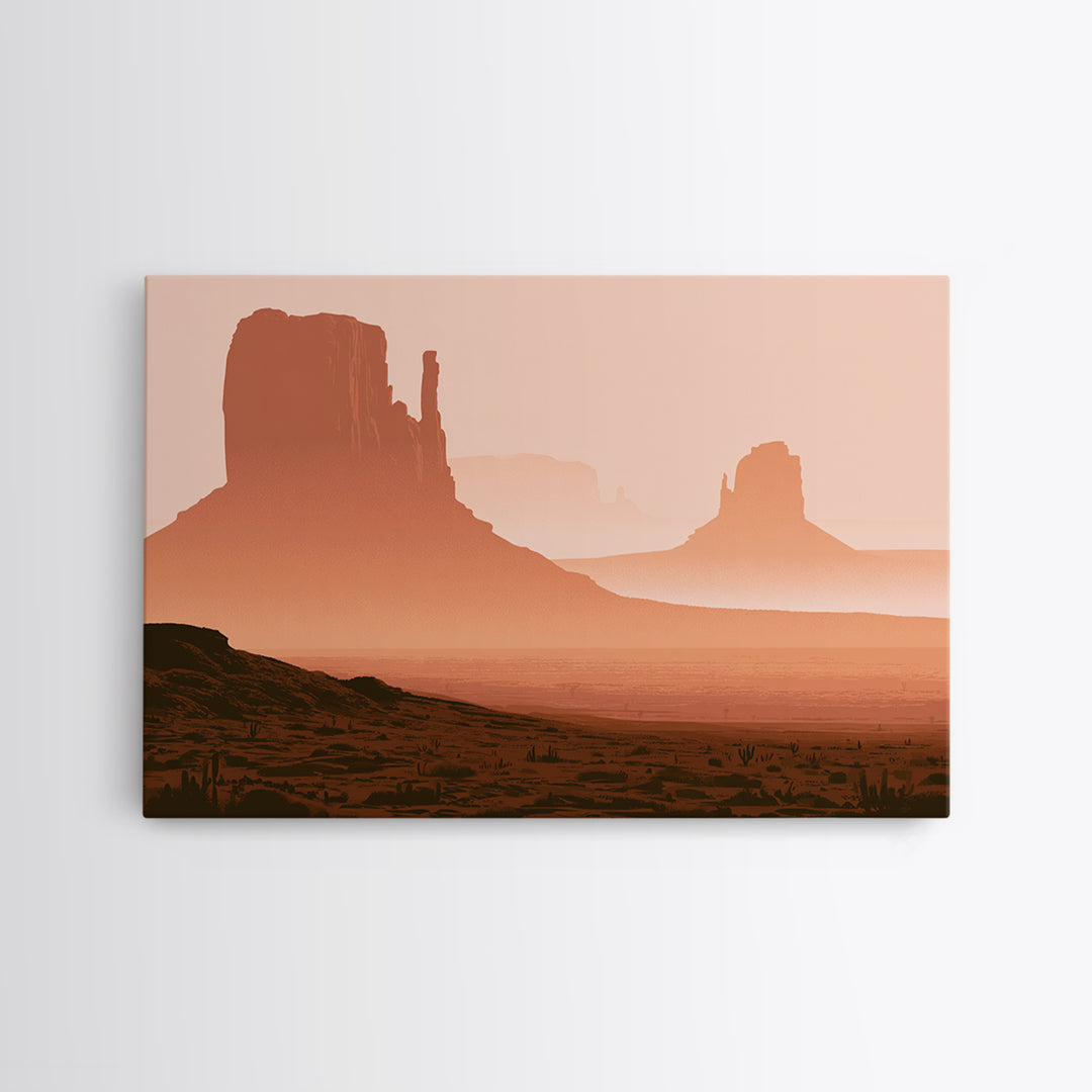 Monument Valley Silhouette Canvas Print, Desert Art, Luxury Decor, Southwestern Decor, Fine Art, Desert, Wall Art Prints, DES-3x2-61