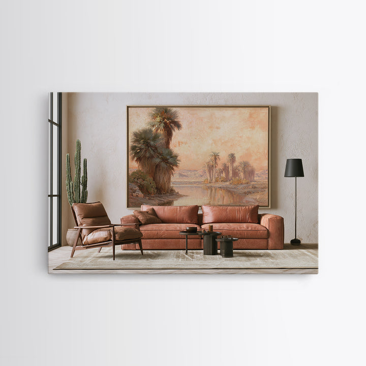 Palm Oasis Reflected Canvas Print, Desert Art, Bedroom Wall Art, Southwestern Decor, Fine Art, Desert, Fine Art Print, DES-3x2-67