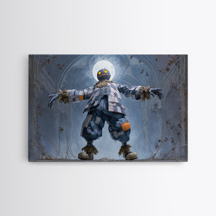 The Stitched Giant, Landscape Wall Art, Gothic Horror Wall Art, Framed Canvas Print, Halloween Wall Decor, Gothic Home Decor
