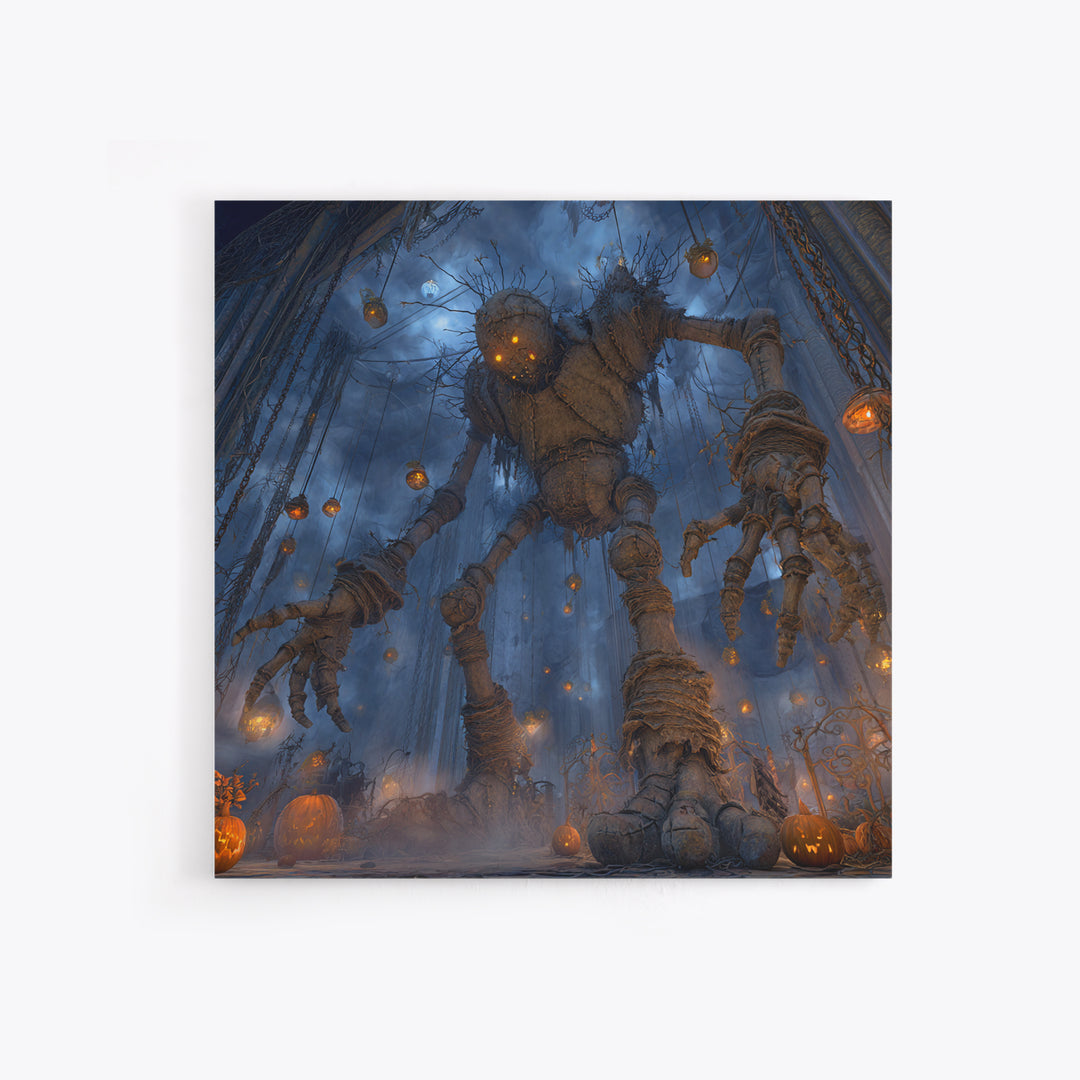 The Stitched Giant, Square Wall Art, Macabre Wall Art, Framed Canvas Print, Halloween Wall Decor, Gothic Home Decor, Seasonal Home Decor