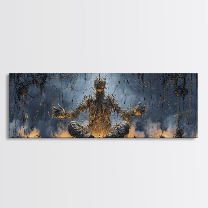 The Stitched Giant, Extra Wide Wall Art, Macabre Wall Art, Framed Canvas Print, Halloween Wall Decor, Gothic Home Decor, Halloween Decor