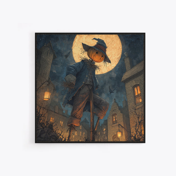 The Living Scarecrow, Square Wall Art, Dark Halloween Decor, Canvas Print, Halloween Wall Decor, Gothic Home Decor, Dark Fantasy Art