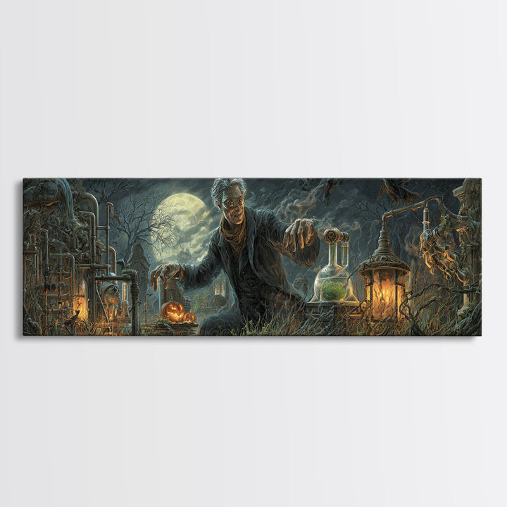 The Mad Alchemist, Extra Wide Wall Art, Dark Fantasy Wall Art, Canvas Print, Halloween Wall Decor, Gothic Home Decor, Halloween Decor