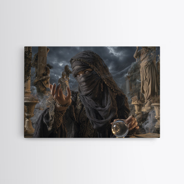 The Midnight Fortune Teller, Landscape Wall Art, Spooky Home Decor, Canvas Print, Halloween Wall Decor, Gothic Home Decor, Spooky Wall Decor