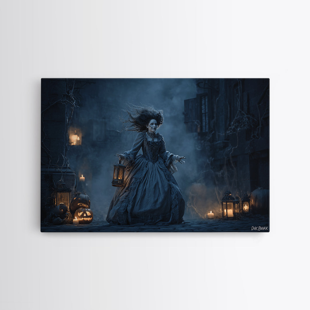 The Banshee Singer, Landscape Wall Art, Haunted Gothic Art, Framed Canvas Print, Halloween Wall Decor, Gothic Home Decor