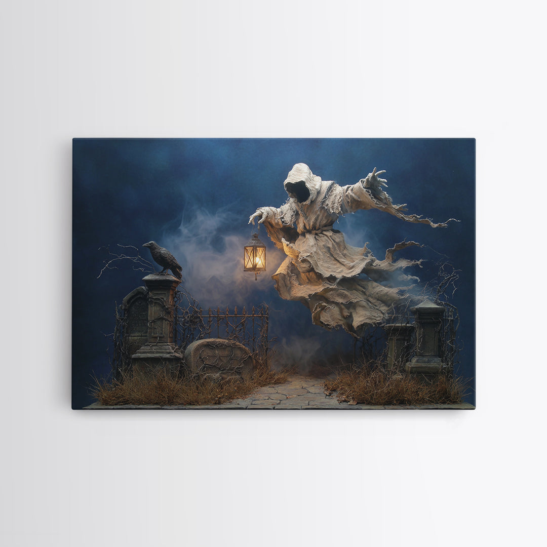 The Tattered Wraith, Landscape Wall Art, Dark Halloween Decor, Canvas Print, Halloween Wall Decor, Gothic Home Decor, Horror Wall Art