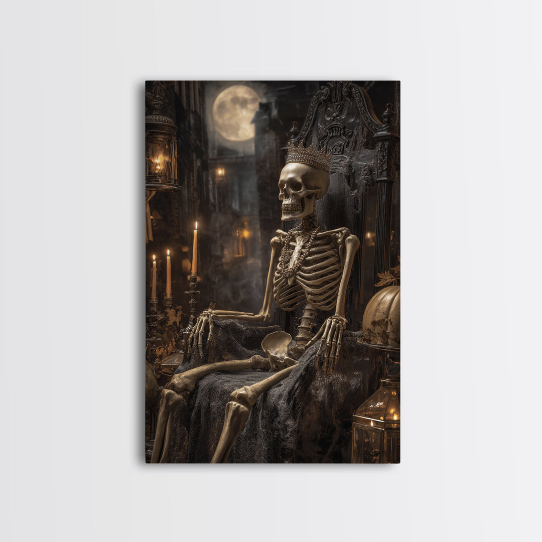 The Bone Queen, Vertical Wall Art, Dark Halloween Decor, Canvas Print, Halloween Wall Decor, Gothic Home Decor, Spooky Wall Decor