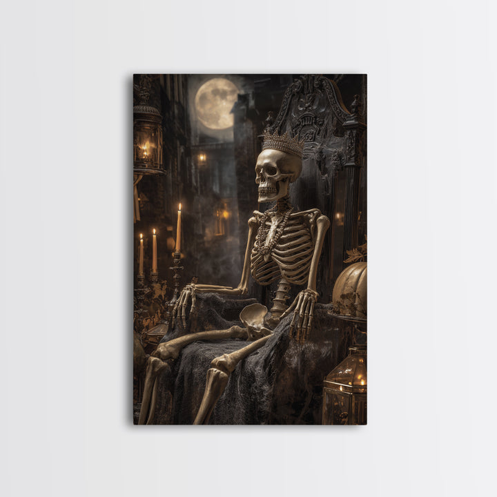 The Bone Queen, Vertical Wall Art, Dark Halloween Decor, Canvas Print, Halloween Wall Decor, Gothic Home Decor, Spooky Wall Decor