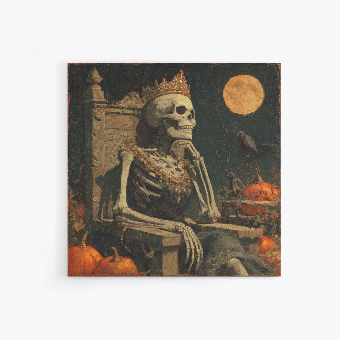The Bone Queen, Square Wall Art, Haunted Gothic Art, Framed Canvas Print, Halloween Wall Decor, Gothic Home Decor, Spooky Wall Decor