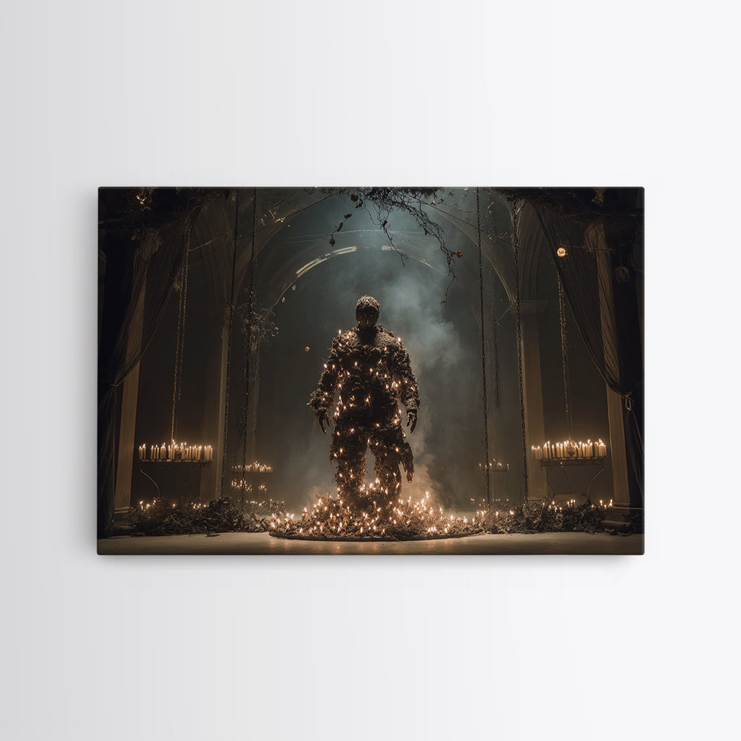 The Candlewax Man, Landscape Wall Art, Spooky Home Decor, Canvas Print, Halloween Wall Decor, Gothic Home Decor, Halloween Wall Art