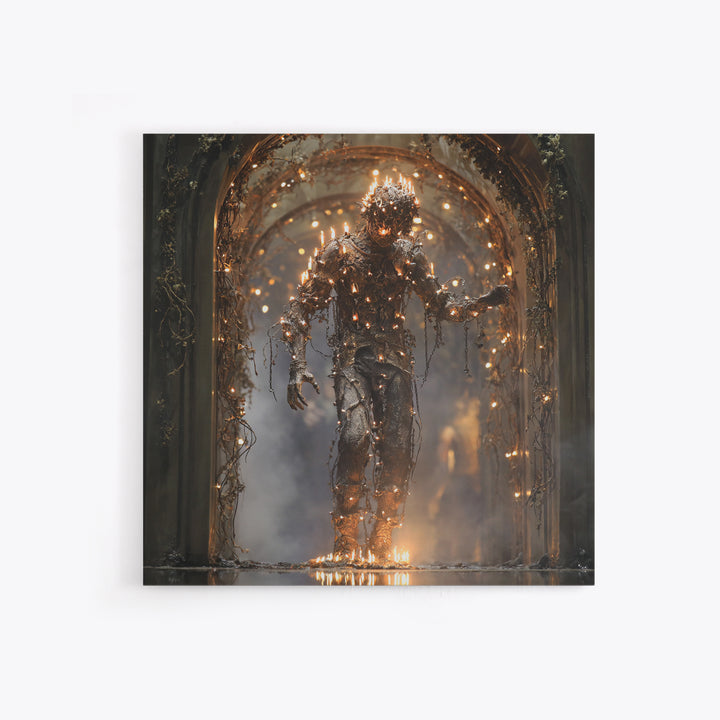 The Candlewax Man, Square Wall Art, Dark Fantasy Wall Art, Canvas Print, Halloween Wall Decor, Gothic Home Decor, Dark Fantasy Art