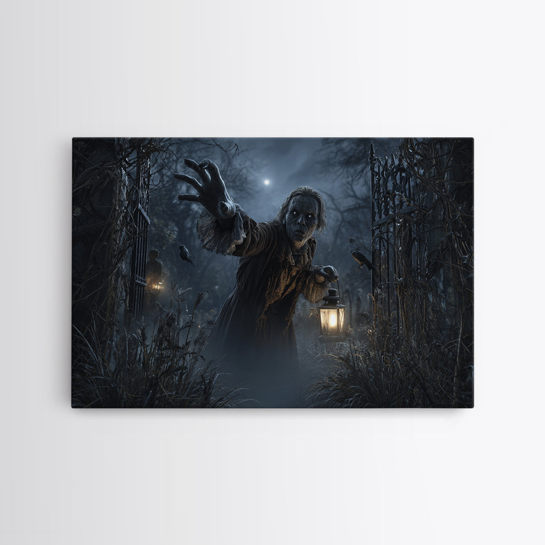 The Mirror Spirit, Landscape Wall Art, Dark Fantasy Wall Art, Canvas Print, Halloween Wall Decor, Gothic Home Decor, Statement Wall Art