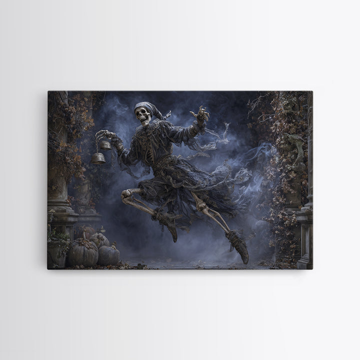 The Phantom Jester, Landscape Wall Art, Macabre Wall Art, Framed Canvas Print, Halloween Wall Decor, Gothic Home Decor, Statement Wall Art