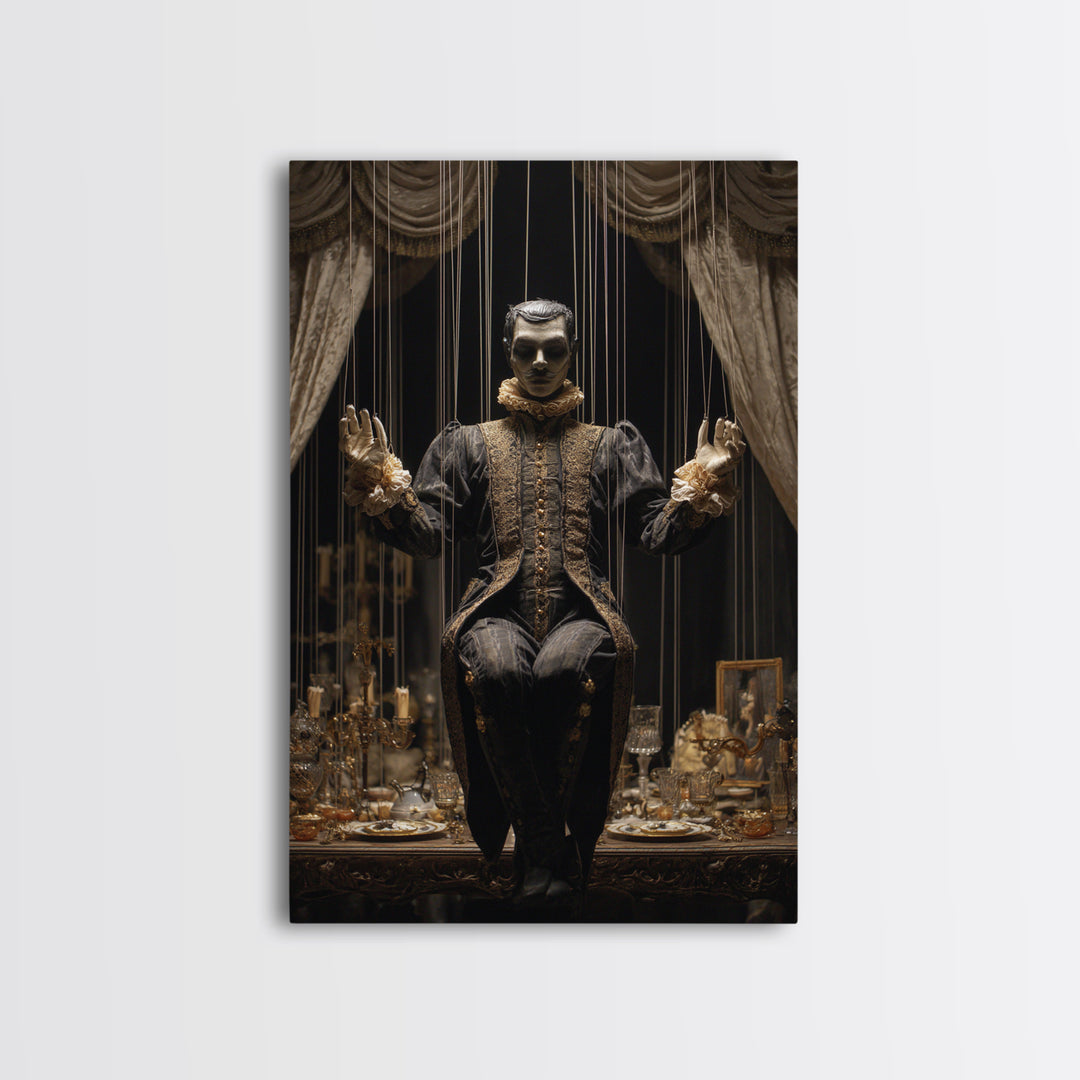 The Marionette Master, Vertical Wall Art, Spooky Home Decor, Canvas Print, Halloween Wall Decor, Gothic Home Decor, Seasonal Home Decor