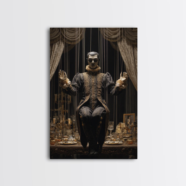 The Marionette Master, Vertical Wall Art, Spooky Home Decor, Canvas Print, Halloween Wall Decor, Gothic Home Decor, Seasonal Home Decor