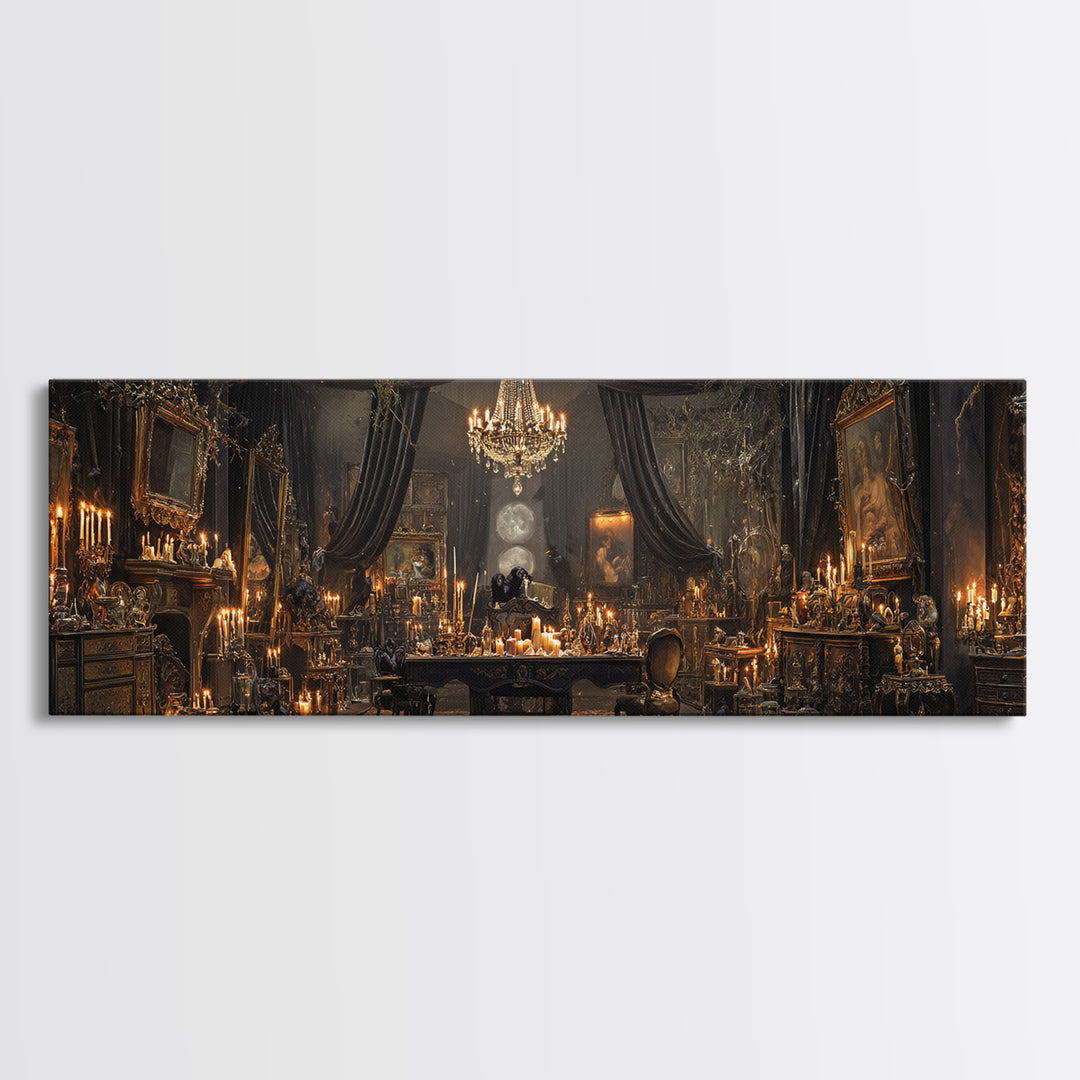 The Marionette Master, Extra Wide Wall Art, Haunted Gothic Art, Framed Canvas Print, Halloween Wall Decor, Gothic Home Decor