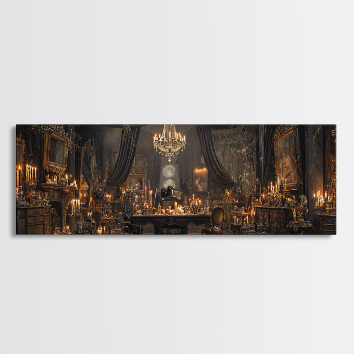 The Marionette Master, Extra Wide Wall Art, Haunted Gothic Art, Framed Canvas Print, Halloween Wall Decor, Gothic Home Decor