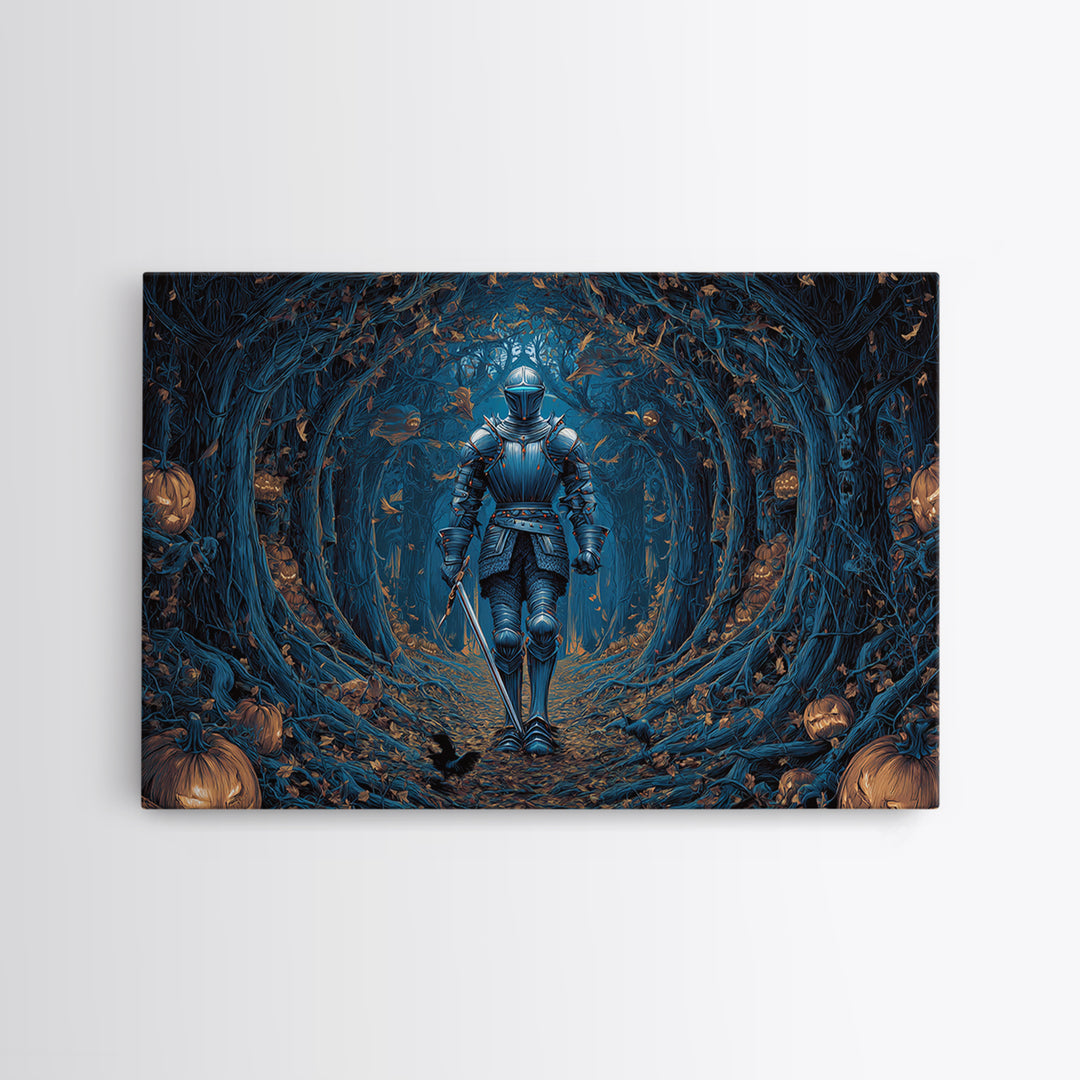 The Spectral Knight, Landscape Wall Art, Dark Fantasy Wall Art, Canvas Print, Halloween Wall Decor, Gothic Home Decor, Halloween Decor