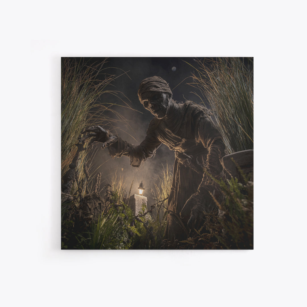 The Bog Mummy, Square Wall Art, Gothic Horror Wall Art, Framed Canvas Print, Halloween Wall Decor, Gothic Home Decor, Statement Wall Art