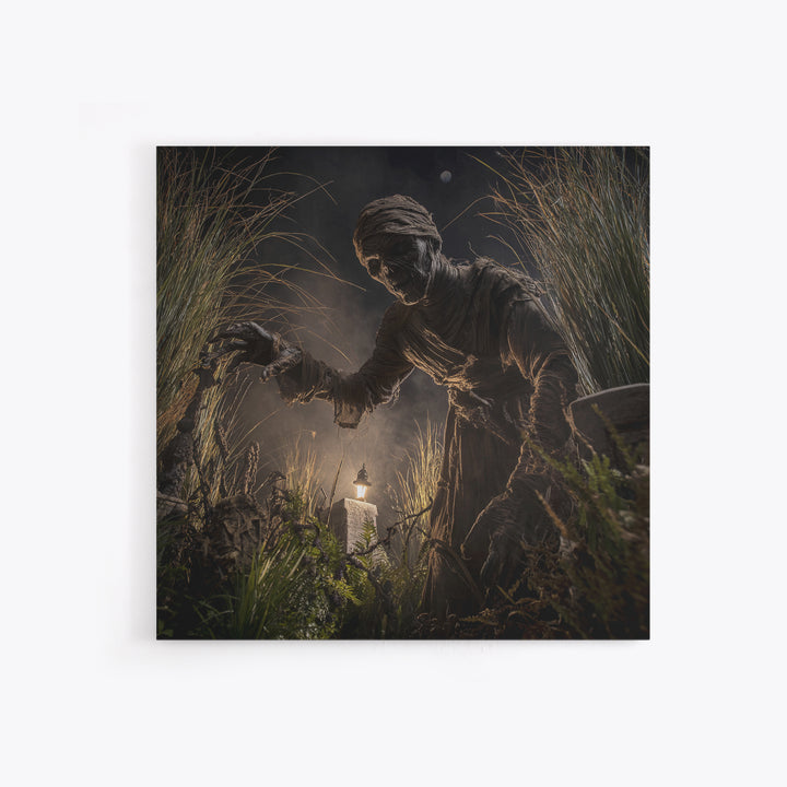 The Bog Mummy, Square Wall Art, Gothic Horror Wall Art, Framed Canvas Print, Halloween Wall Decor, Gothic Home Decor, Statement Wall Art
