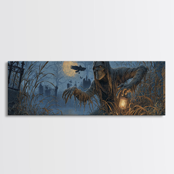 The Bog Mummy, Extra Wide Wall Art, Gothic Horror Wall Art, Framed Canvas Print, Halloween Wall Decor, Gothic Home Decor, Statement Wall Art