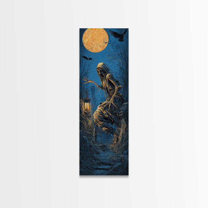 The Bog Mummy, Tall Narrow Wall Art, Dark Fantasy Wall Art, Canvas Print, Halloween Wall Decor, Gothic Home Decor, Statement Wall Art