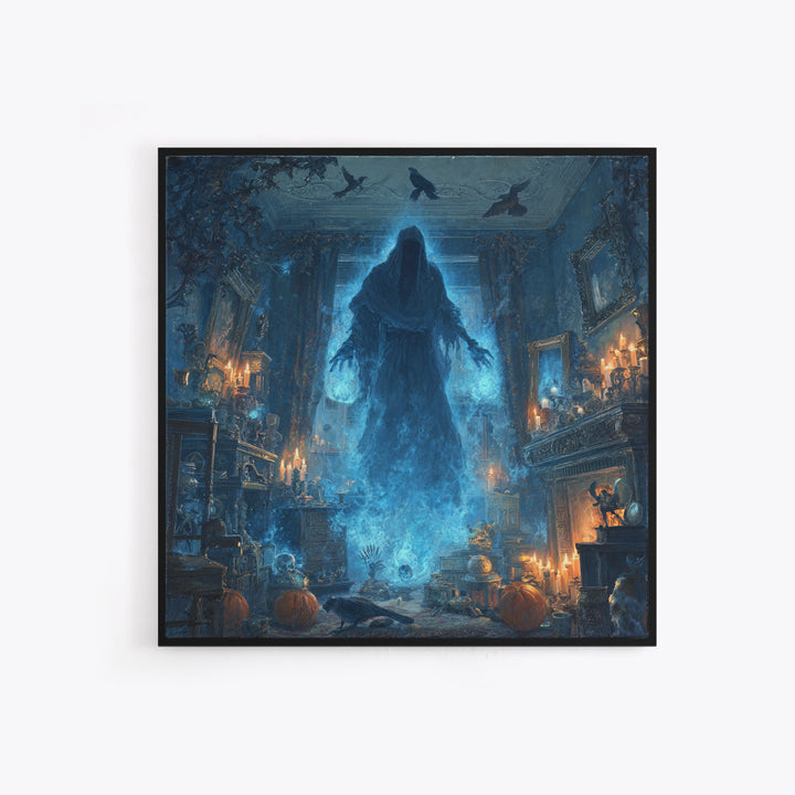 The Will-O'-The-Wisp Shepherd, Square Wall Art, Dark Fantasy Wall Art, Canvas Print, Halloween Wall Decor, Gothic Home Decor