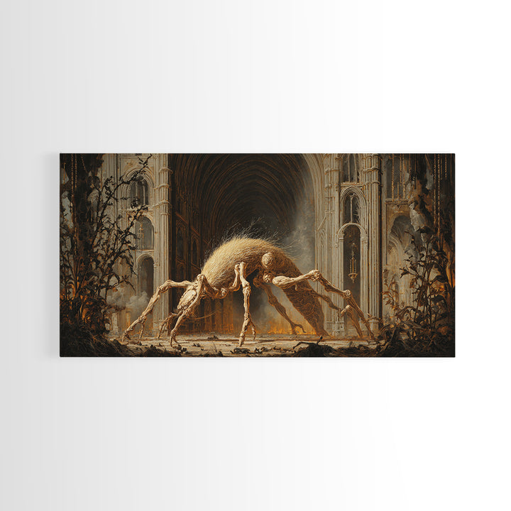 The Cornfield Crawler, Wide Panoramic Art, Spooky Home Decor, Canvas Print, Halloween Wall Decor, Gothic Home Decor, Spooky Wall Decor