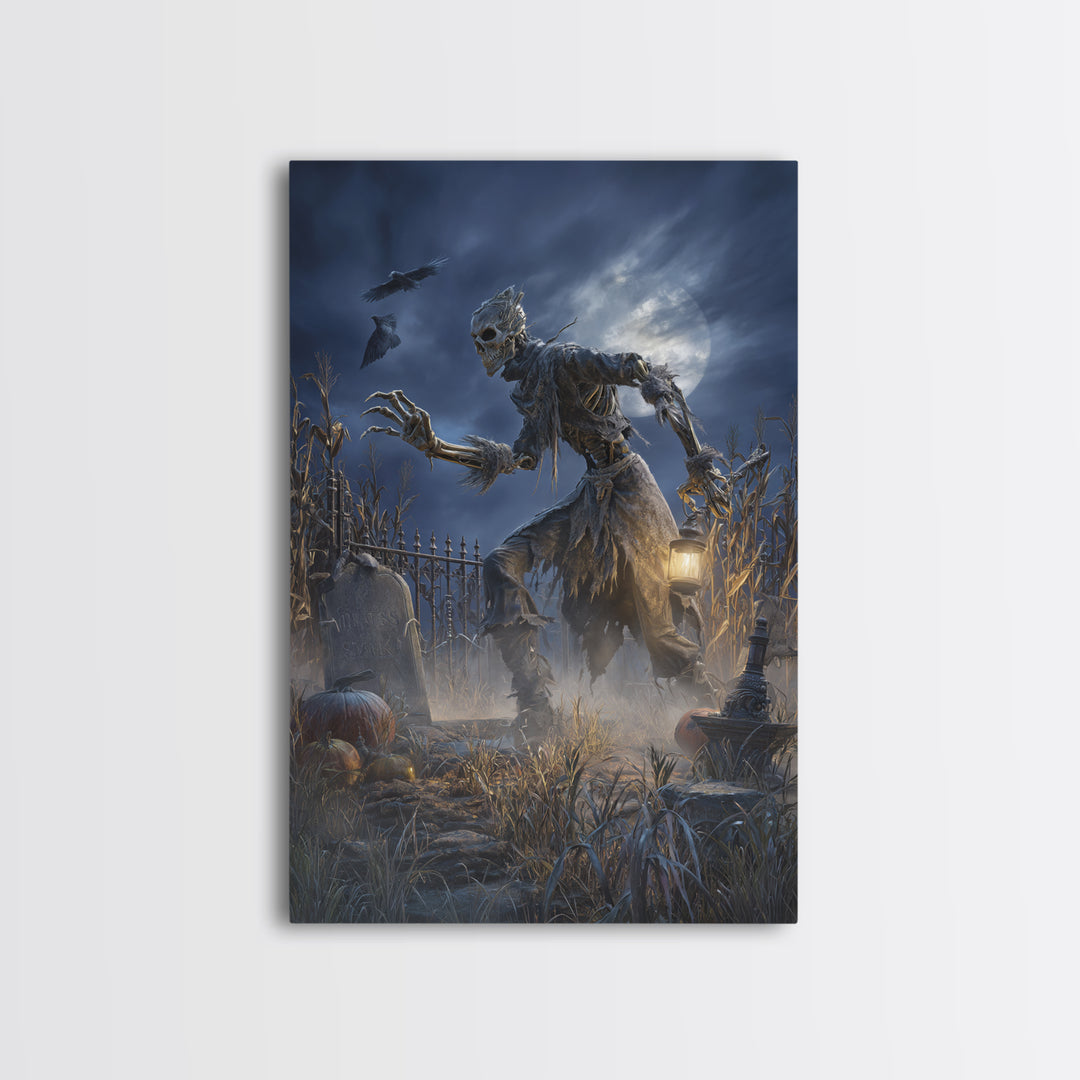The Harvest Demon, Vertical Wall Art, Spooky Home Decor, Canvas Print, Halloween Wall Decor, Gothic Home Decor, Spooky Wall Decor