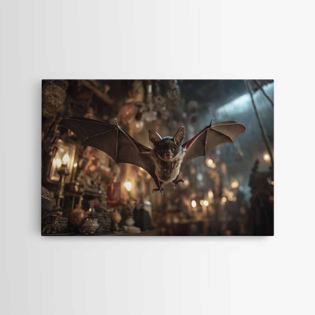 The Bat-Winged Imp, Landscape Wall Art, Spooky Home Decor, Canvas Print, Halloween Wall Decor, Gothic Home Decor, Spooky Wall Decor
