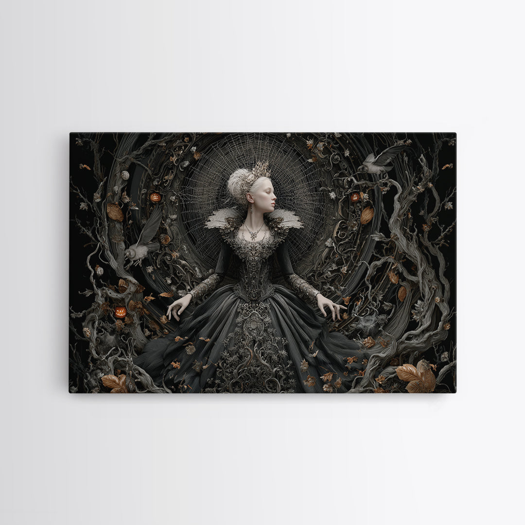 The Spider Queen, Landscape Wall Art, Haunted Gothic Art, Framed Canvas Print, Halloween Wall Decor, Gothic Home Decor, Horror Wall Art
