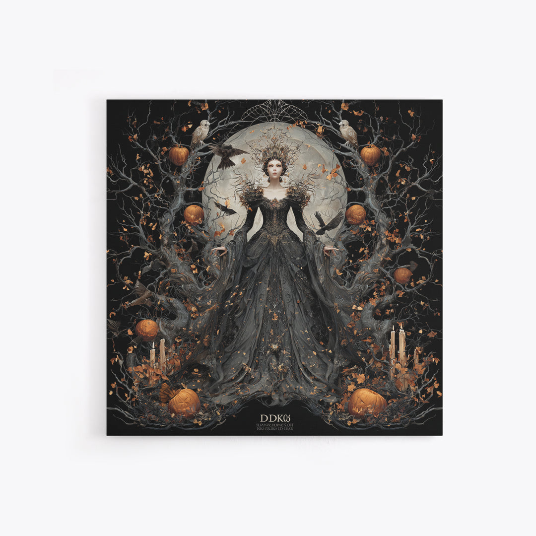 The Spider Queen, Square Wall Art, Macabre Wall Art, Framed Canvas Print, Halloween Wall Decor, Gothic Home Decor, Spooky Wall Decor