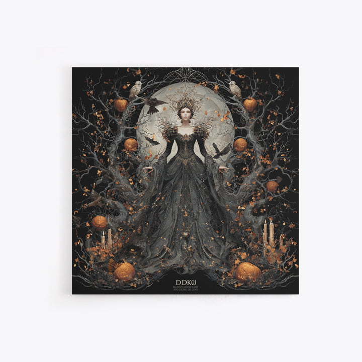 The Spider Queen, Square Wall Art, Macabre Wall Art, Framed Canvas Print, Halloween Wall Decor, Gothic Home Decor, Spooky Wall Decor