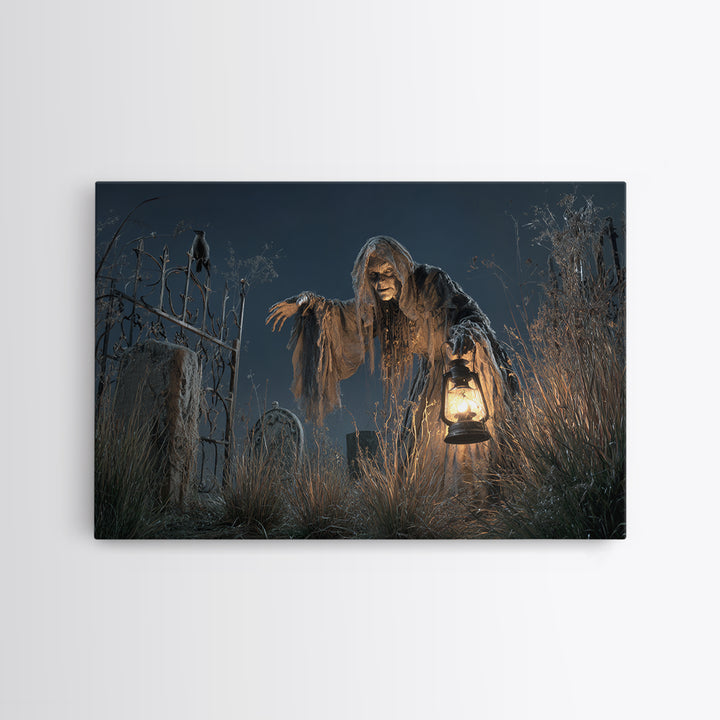 The Salt-Marsh Witch, Landscape Wall Art, Dark Halloween Decor, Canvas Print, Halloween Wall Decor, Gothic Home Decor