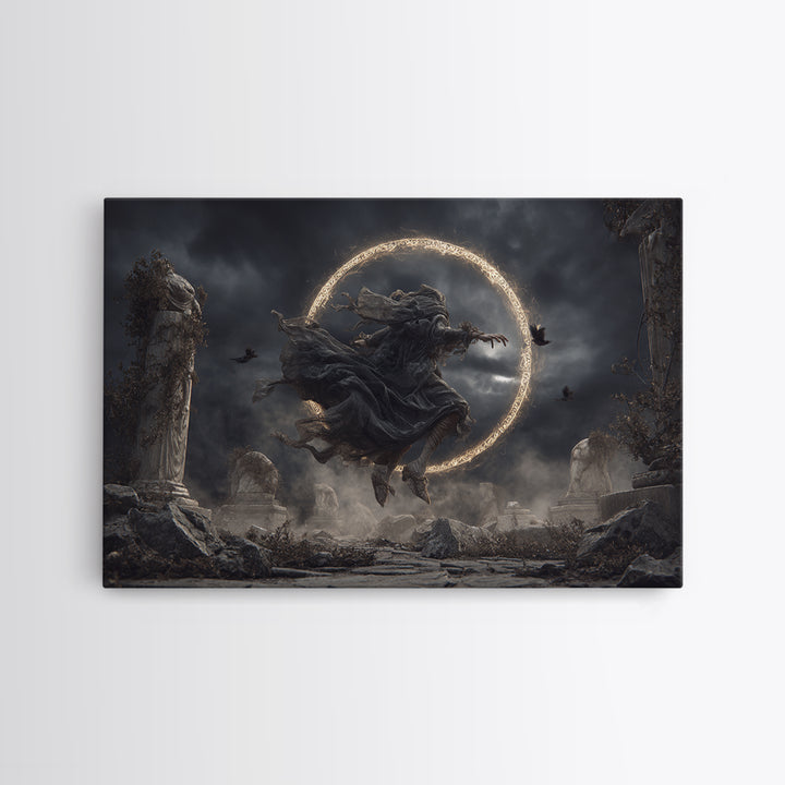The Stone-Circle Spirit, Landscape Wall Art, Dark Fantasy Wall Art, Canvas Print, Halloween Wall Decor, Gothic Home Decor