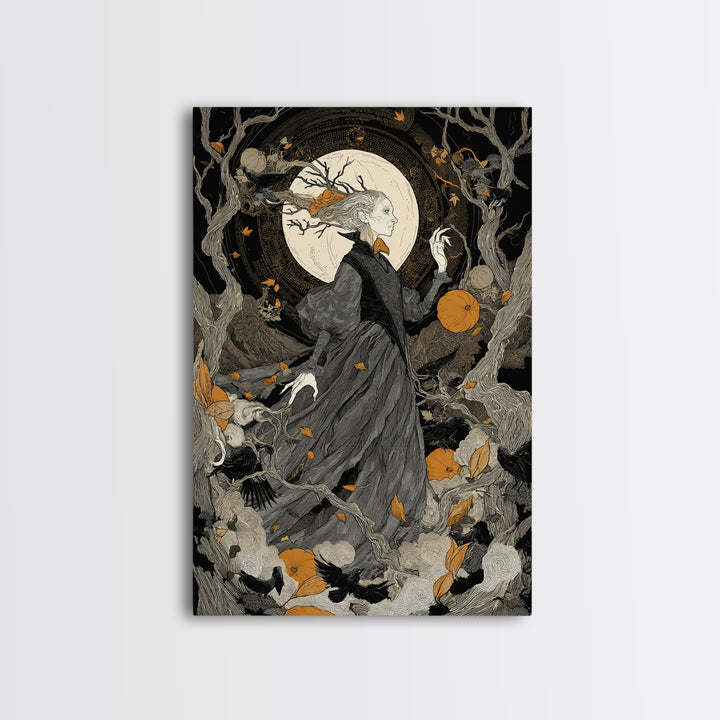The Orchard Hag, Vertical Wall Art, Dark Halloween Decor, Canvas Print, Halloween Wall Decor, Gothic Home Decor, Collectible Wall Decor