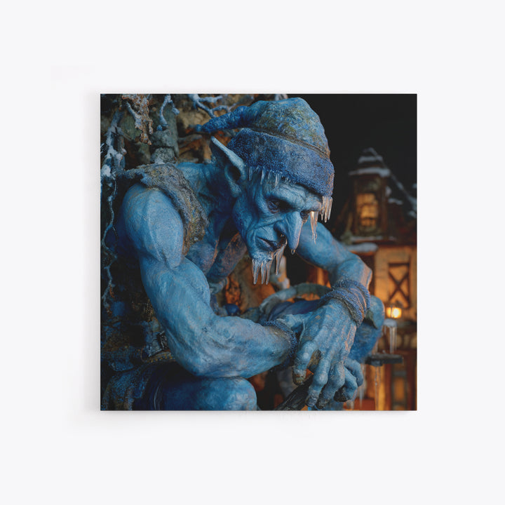 The Frost Goblin, Square Wall Art, Dark Halloween Decor, Canvas Print, Halloween Wall Decor, Gothic Home Decor, Statement Wall Art
