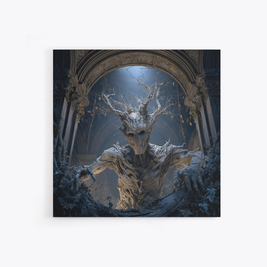 The Hollow-Tree Monster, Square Wall Art, Dark Halloween Decor, Canvas Print, Halloween Wall Decor, Gothic Home Decor, Halloween Wall Art