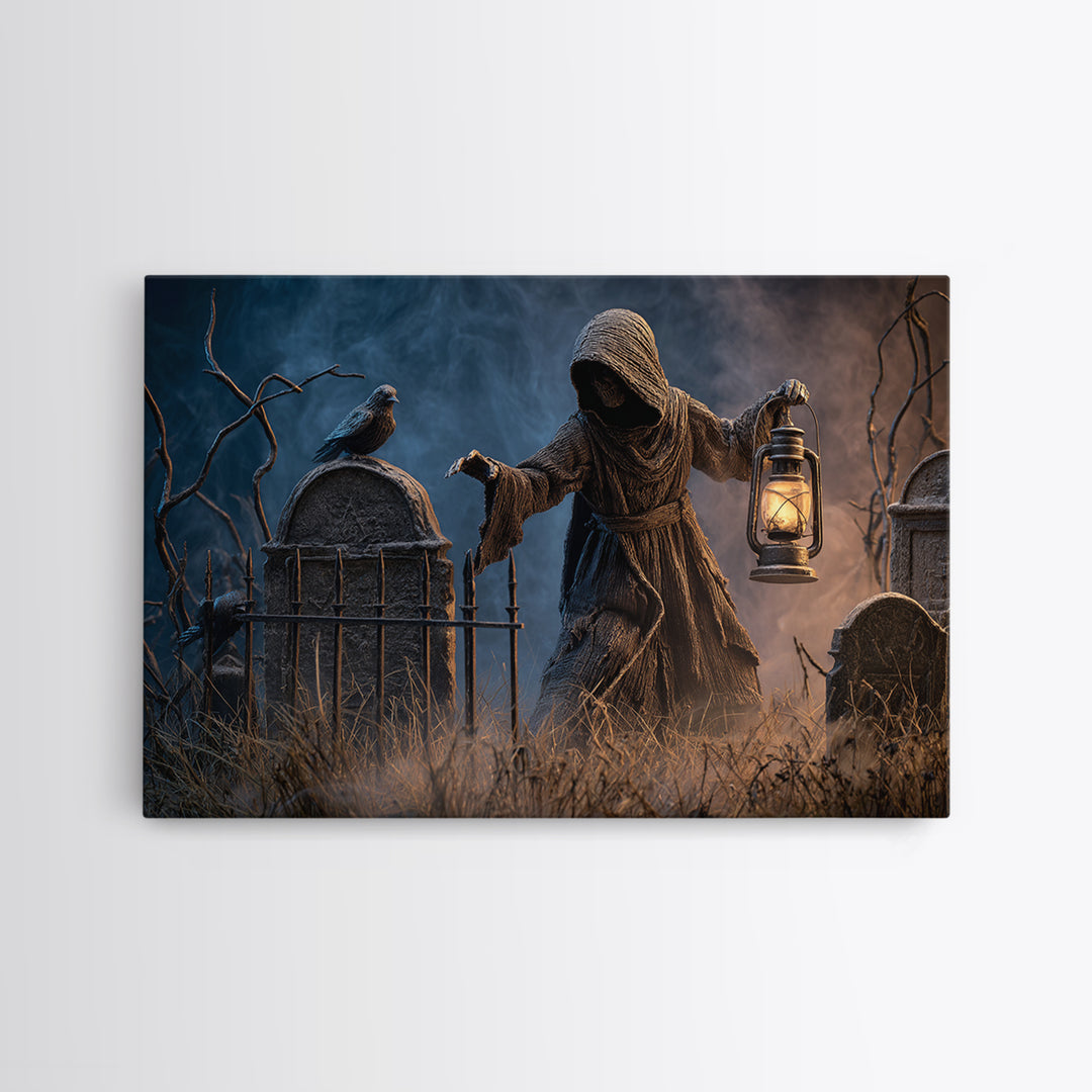 The Crossroads Spirit, Landscape Wall Art, Dark Fantasy Wall Art, Canvas Print, Halloween Wall Decor, Gothic Home Decor, Horror Wall Art