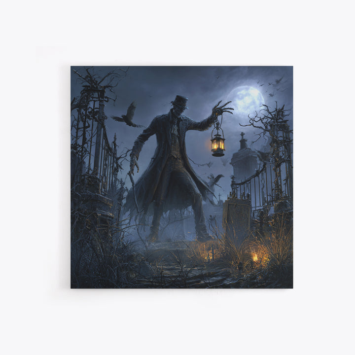 The Crossroads Spirit, Square Wall Art, Spooky Home Decor, Canvas Print, Halloween Wall Decor, Gothic Home Decor, Spooky Wall Decor