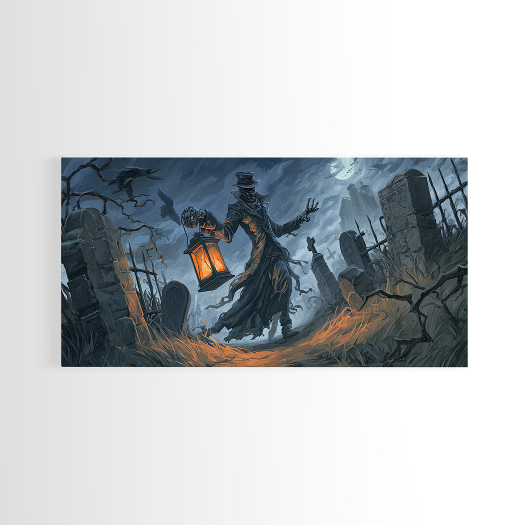 The Crossroads Spirit, Wide Panoramic Art, Spooky Home Decor, Canvas Print, Halloween Wall Decor, Gothic Home Decor, Spooky Wall Decor