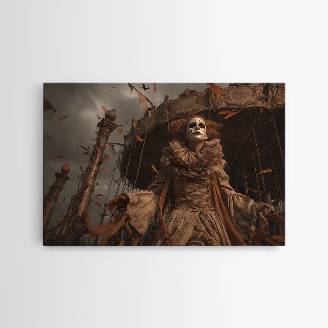 The Abandoned Carnival, Landscape Wall Art, Gothic Horror Wall Art, Framed Canvas Print, Halloween Wall Decor, Gothic Home Decor