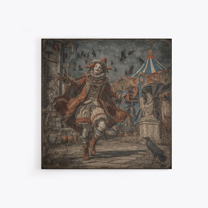 The Abandoned Carnival, Square Wall Art, Dark Halloween Decor, Canvas Print, Halloween Wall Decor, Gothic Home Decor, Collectible Wall Decor