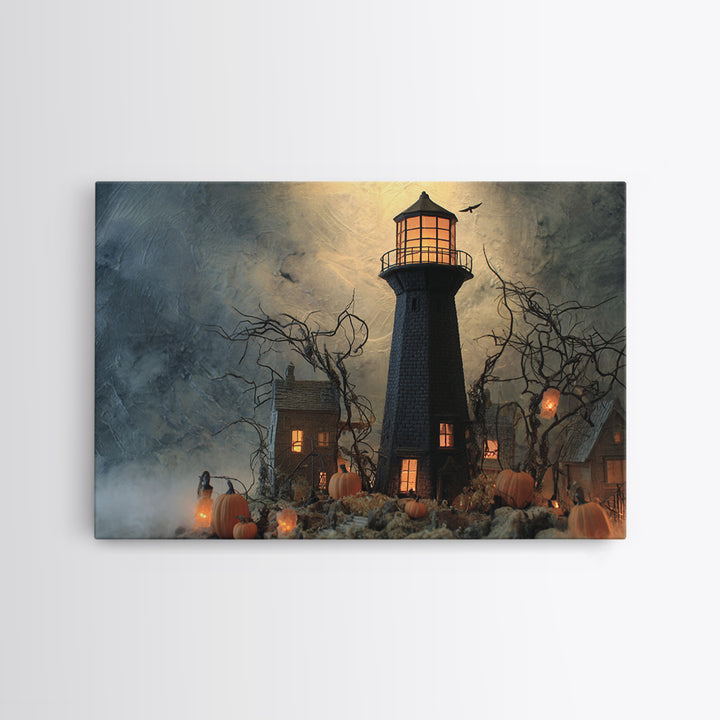The Cursed Lighthouse, Landscape Wall Art, Dark Fantasy Wall Art, Canvas Print, Halloween Wall Decor, Gothic Home Decor, Horror Wall Art
