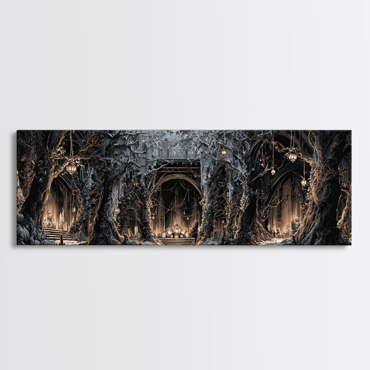 The Witch'S Forest, Extra Wide Wall Art, Dark Halloween Decor, Canvas Print, Halloween Wall Decor, Gothic Home Decor, Macabre Wall Art