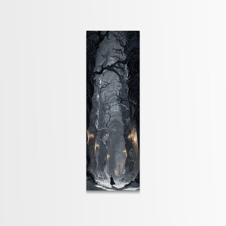 The Witch'S Forest, Tall Narrow Wall Art, Dark Fantasy Wall Art, Canvas Print, Halloween Wall Decor, Gothic Home Decor, Statement Wall Art