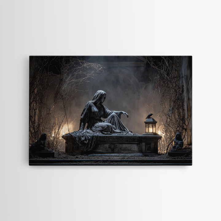 The Forgotten Crypt, Landscape Wall Art, Spooky Home Decor, Canvas Print, Halloween Wall Decor, Gothic Home Decor, Statement Wall Art
