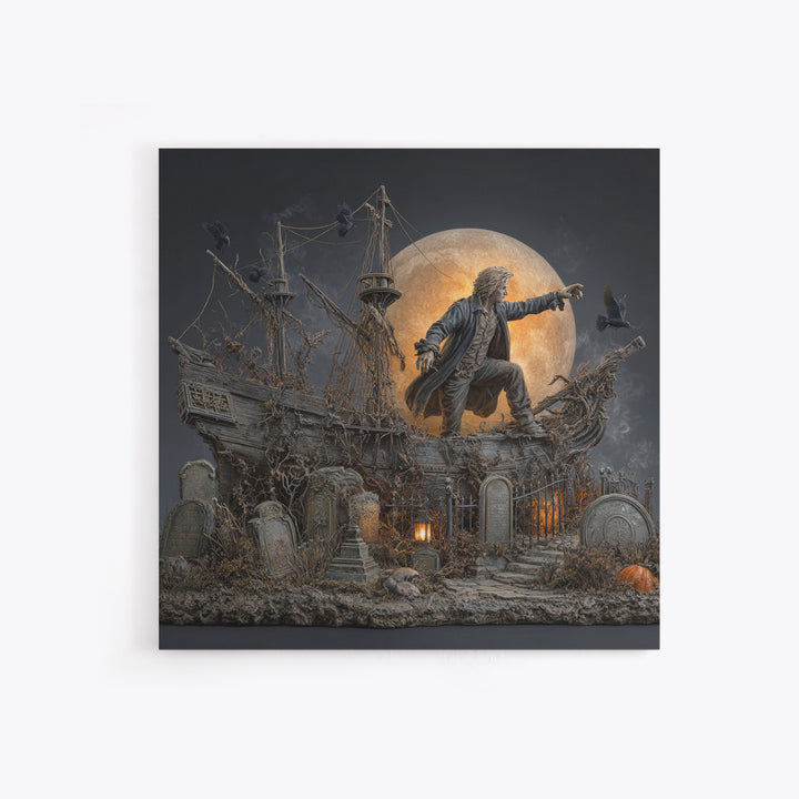 The Shipwreck Cove, Square Wall Art, Dark Fantasy Wall Art, Canvas Print, Halloween Wall Decor, Gothic Home Decor, Statement Wall Art