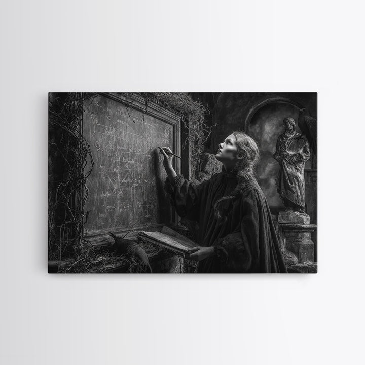 The Silent Schoolhouse, Landscape Wall Art, Haunted Gothic Art, Framed Canvas Print, Halloween Wall Decor, Gothic Home Decor