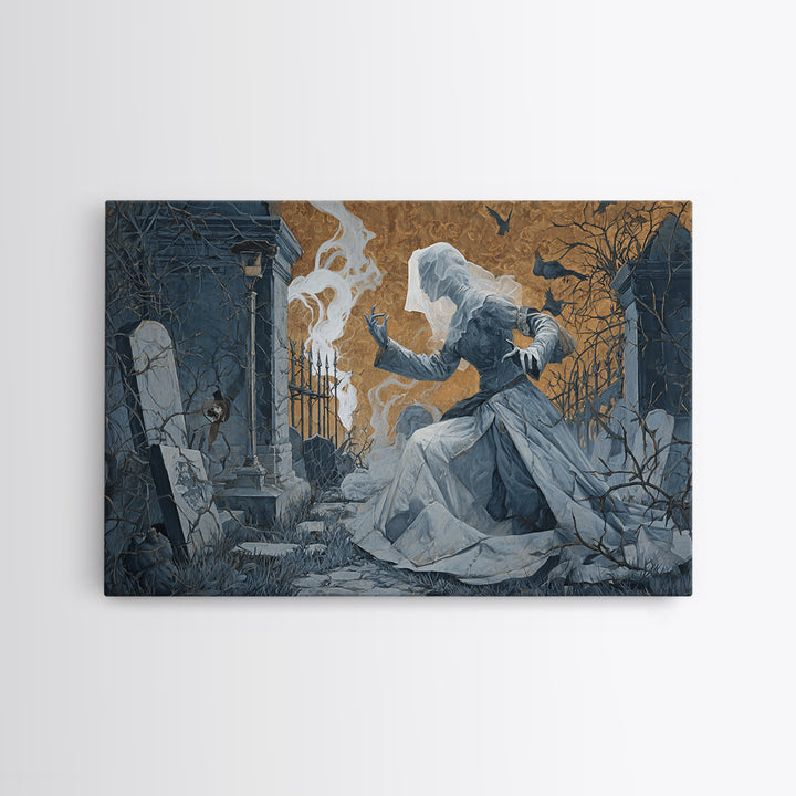 The Ghost Wedding, Landscape Wall Art, Dark Fantasy Wall Art, Canvas Print, Halloween Wall Decor, Gothic Home Decor, Statement Wall Art